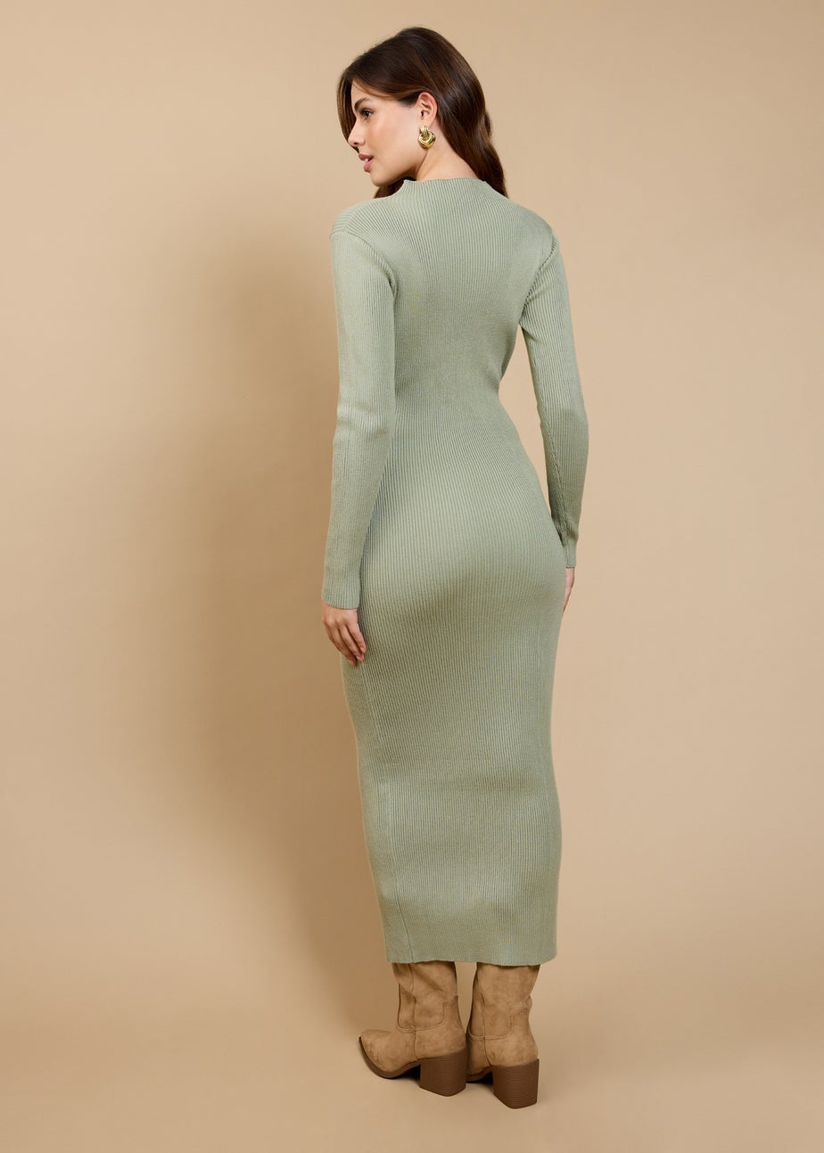 Little Mistress Sage Tie Detail Midaxi Dress