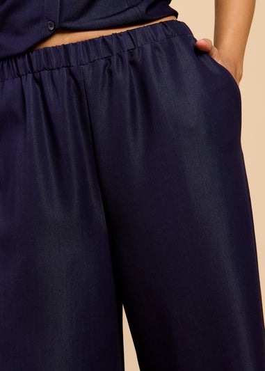 Little Mistress Indigo Denim Wide Leg Trouser