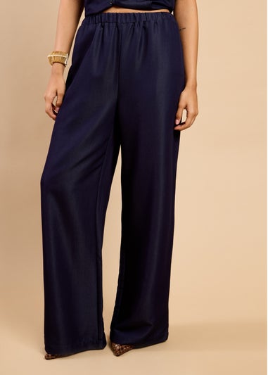 Little Mistress Indigo Denim Wide Leg Trouser