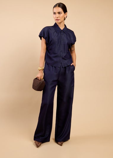 Little Mistress Indigo Denim Wide Leg Trouser