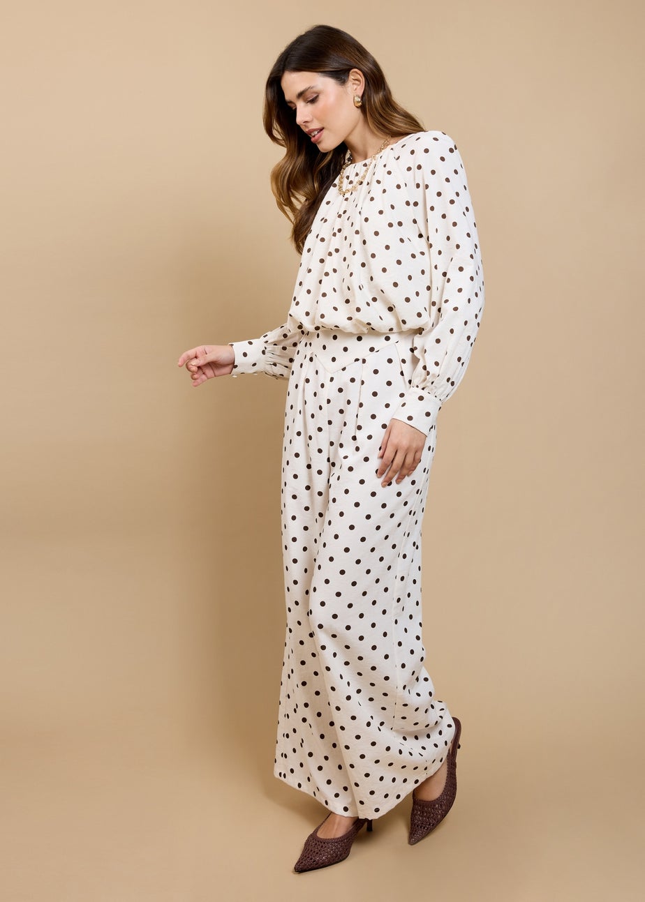 Little Mistress Polka Dot Wide Leg Trousers