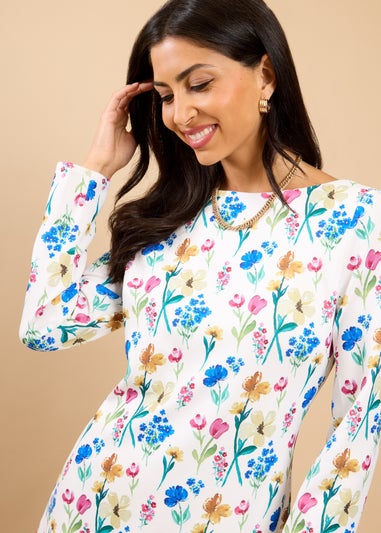 Little Mistress Floral Print Mini Dress