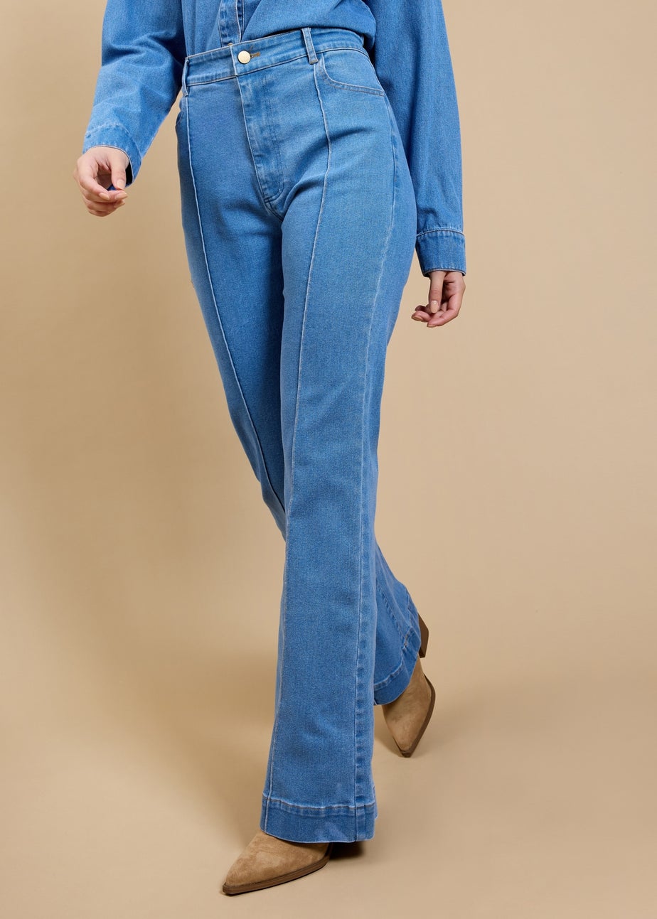 Little Mistress Blue Wide Leg Jeans