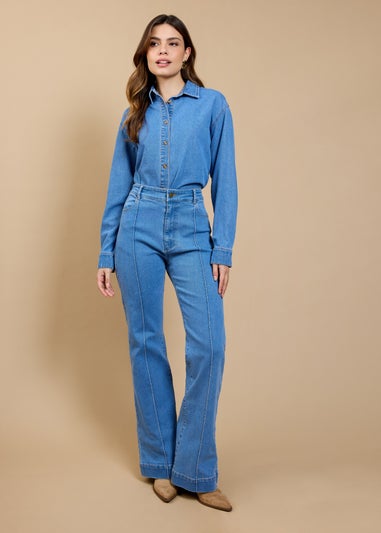 Little Mistress Blue Wide Leg Jeans