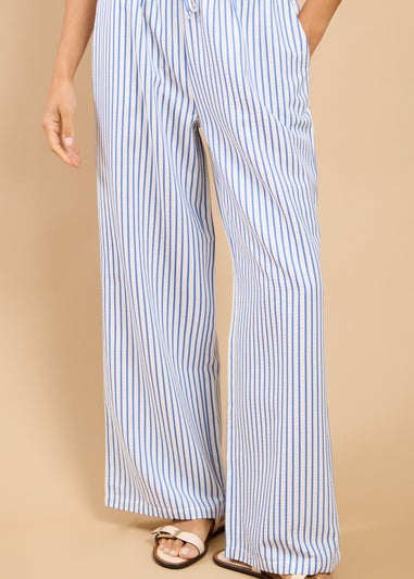 Little Mistress Blue Stripe Wide Leg Trousers