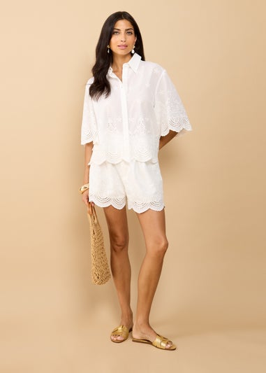 Little Mistress White Embroidered Shirt