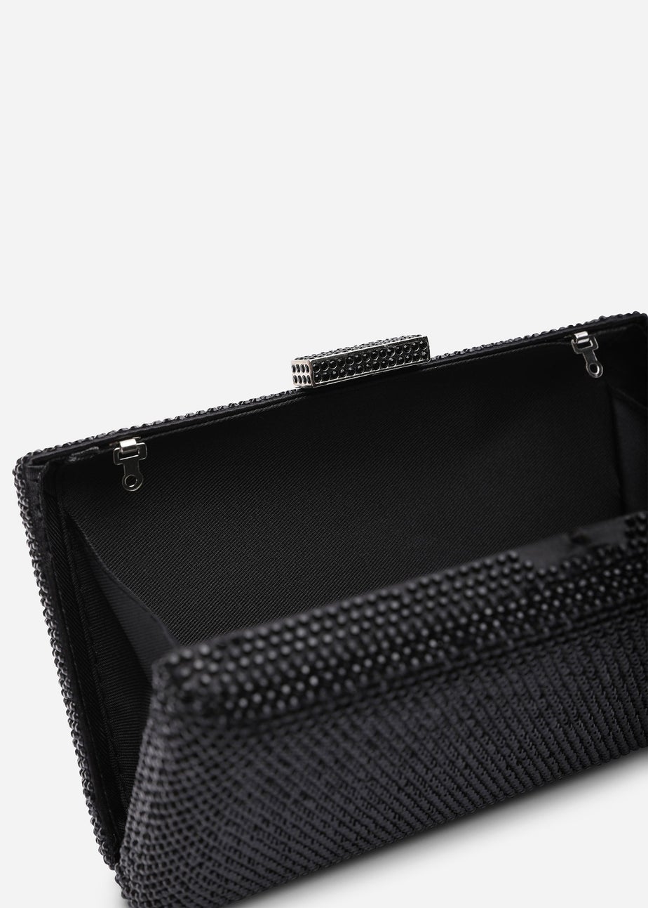 Where's That From Veil Black Embellished Hard-Case Evening Clutch Bag