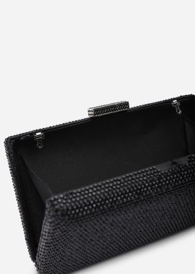 Where's That From Veil Black Embellished Hard-Case Evening Clutch Bag