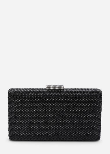 Where's That From Veil Black Embellished Hard-Case Evening Clutch Bag