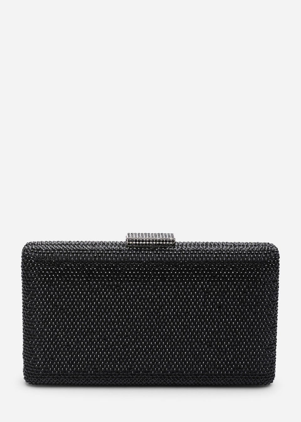 Where's That From Veil Black Embellished Hard-Case Evening Clutch Bag