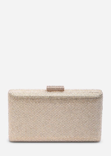 Where's That From Veil Gold Embellished Hard-Case Evening Clutch Bag