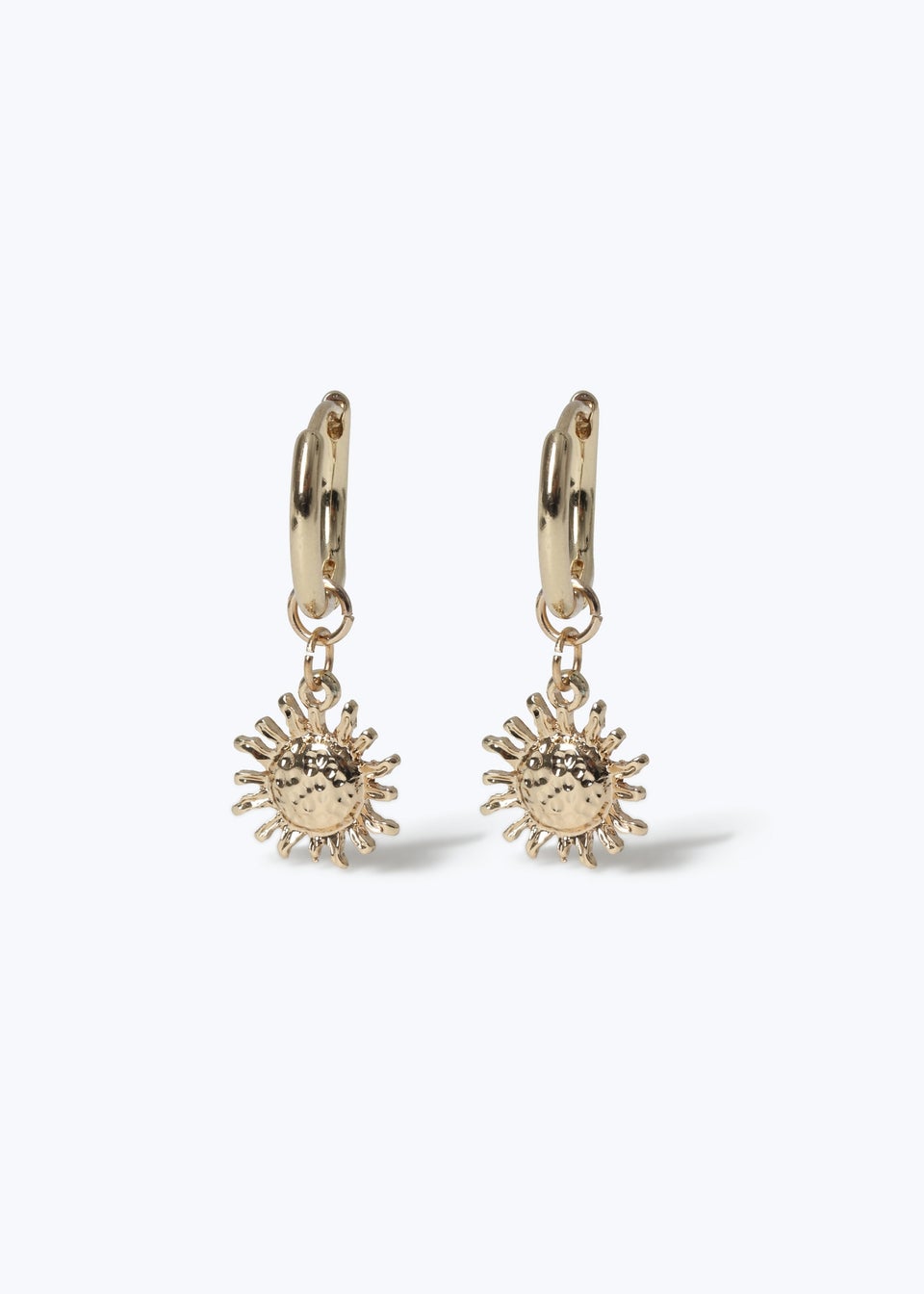 Muse Gold Hoop Sun Drop Earrings