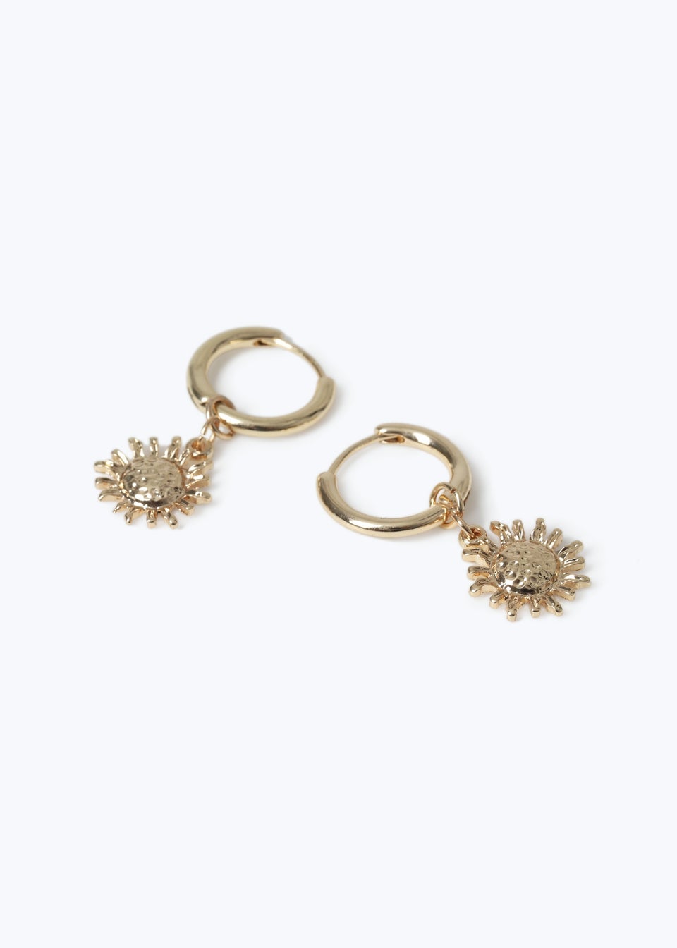 Muse Gold Hoop Sun Drop Earrings