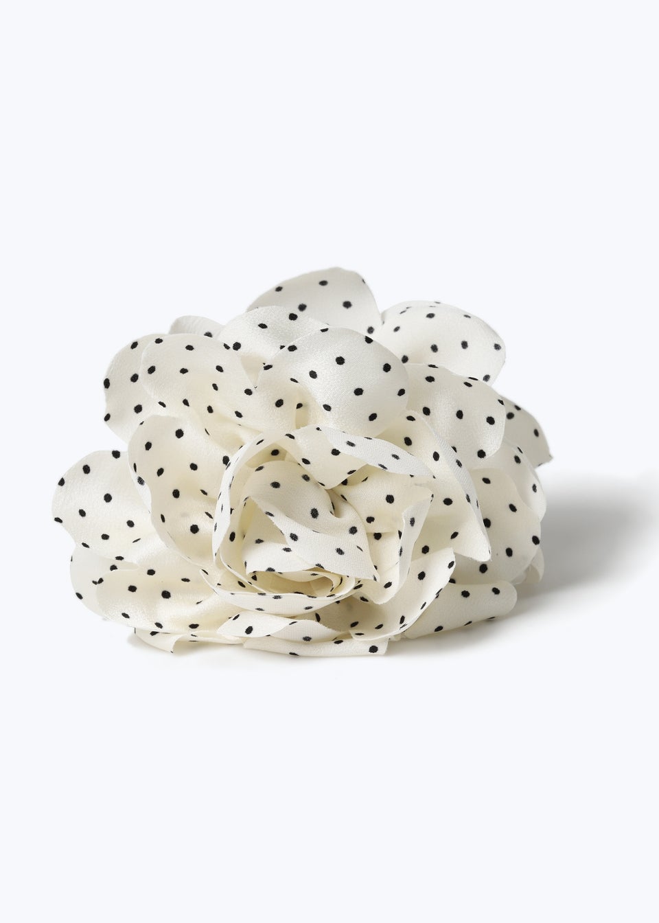 Muse White Polka Dot Flower Claw Hair Clamp