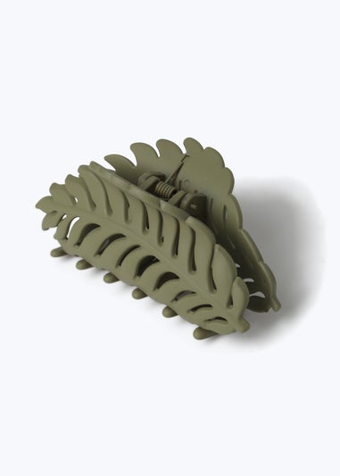 Muse Khaki Leaf Claw Clip