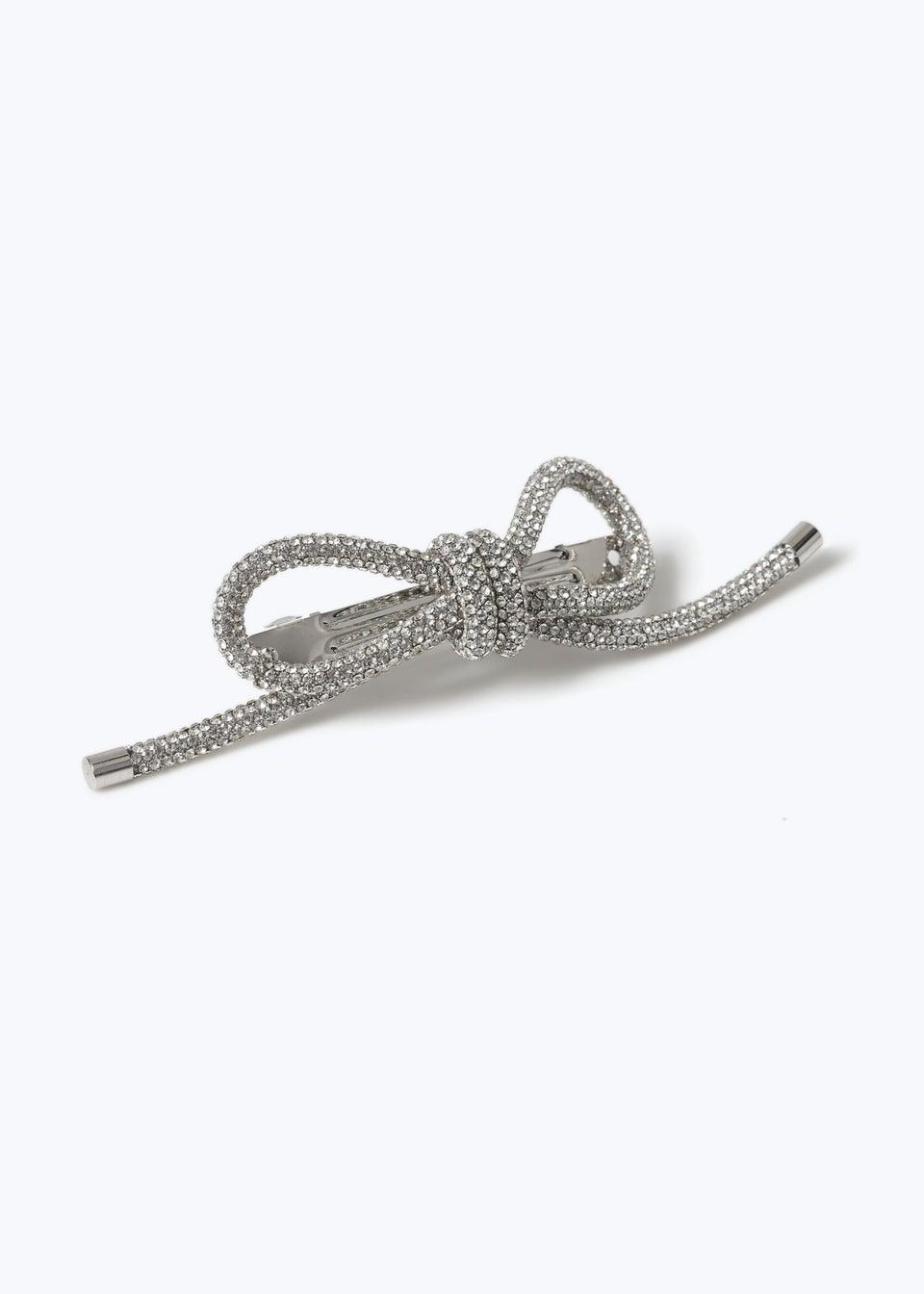 Muse Silver Diamante Jelly Bow Clip