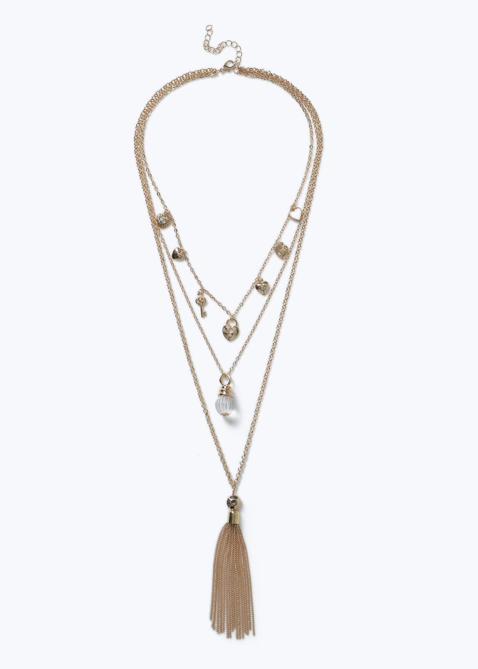 Muse Gold Multi Row Lariat Necklace