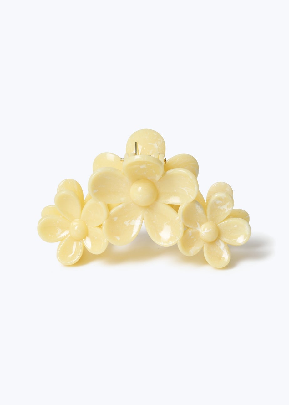 Muse Yellow Triple Flower Claw Clip