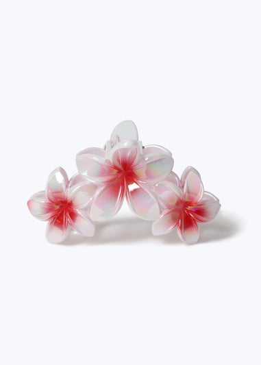 Muse White Triple Flower Claw Clip
