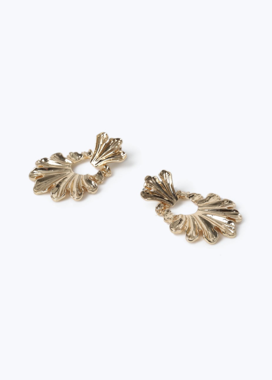 Muse Gold Textured Drop Earrings