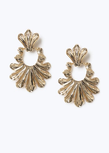 Muse Gold Textured Drop Earrings