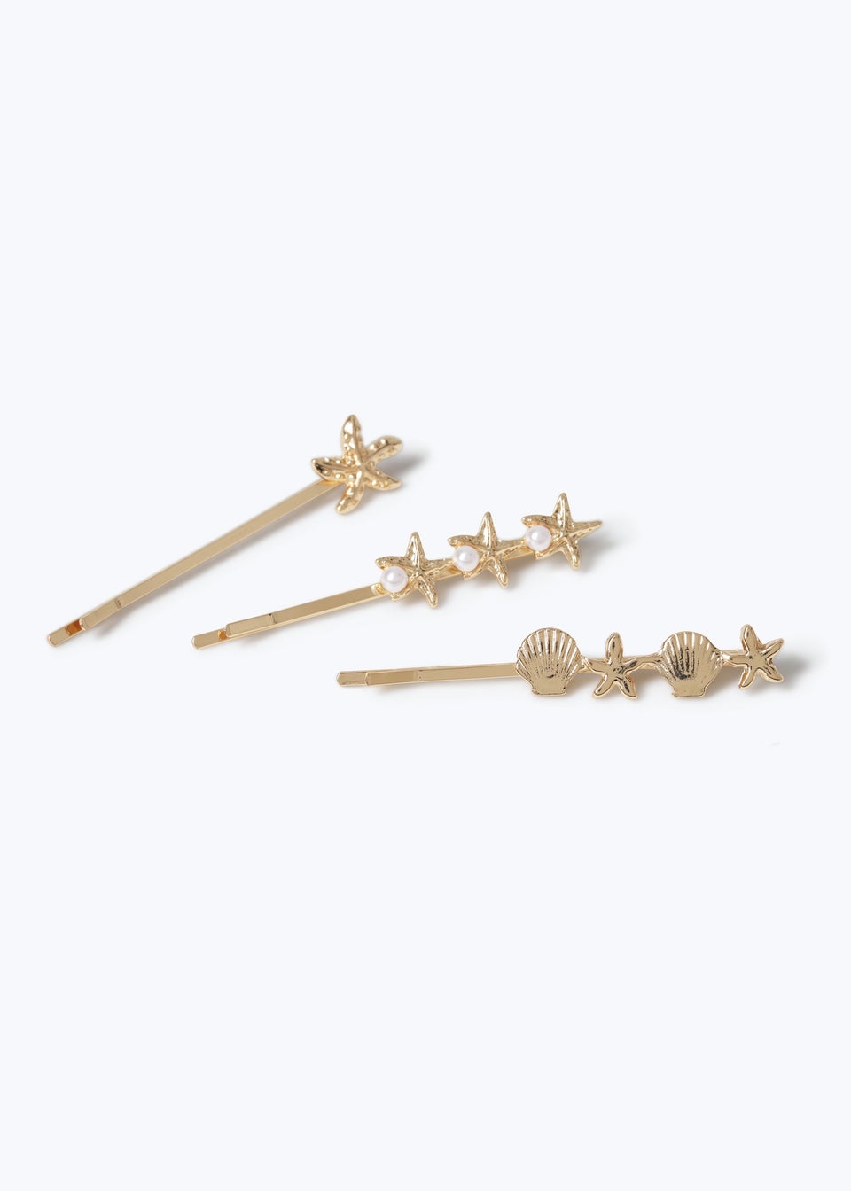 Muse 3 Pack Gold Starfish Hair Slides