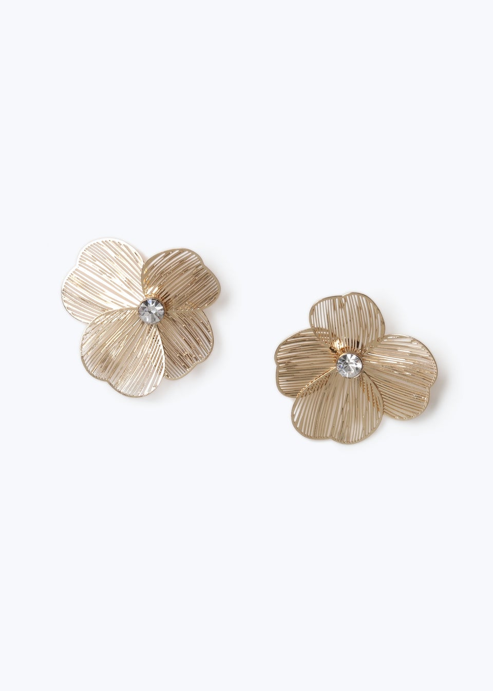 Muse Gold Filigree Flower Stud Earrings