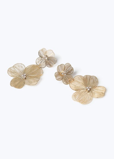 Muse Gold Flower Drop Earrings