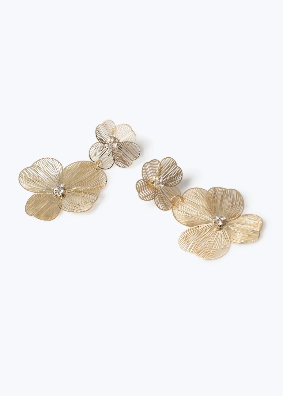 Muse Gold Flower Drop Earrings