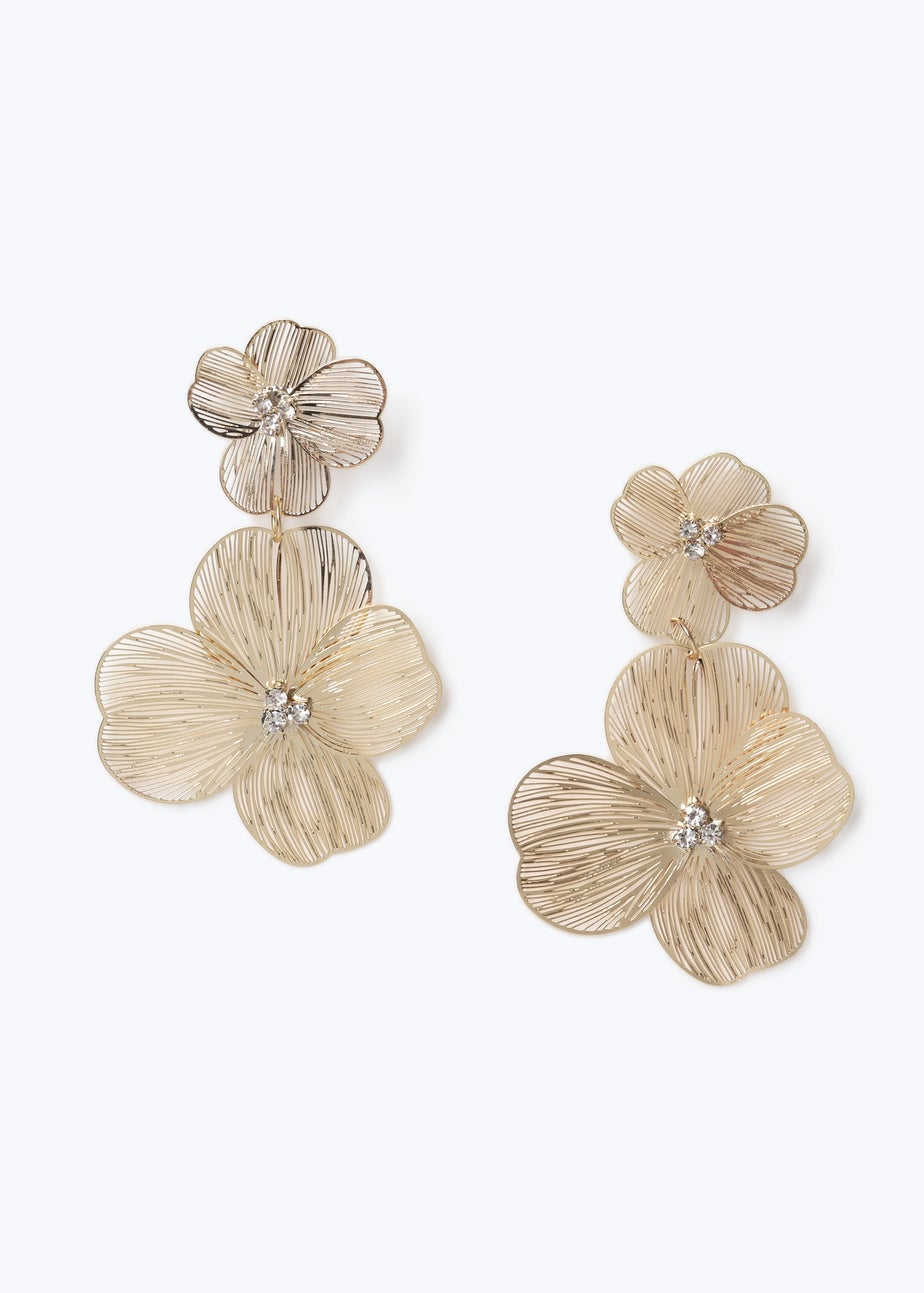 Muse Gold Flower Drop Earrings