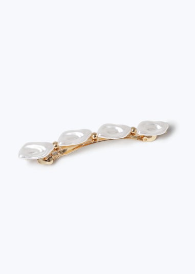 Muse Gold Pearl Barrette Clip