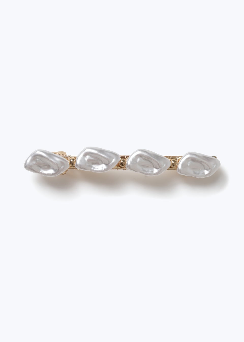Muse Gold Pearl Barrette Clip