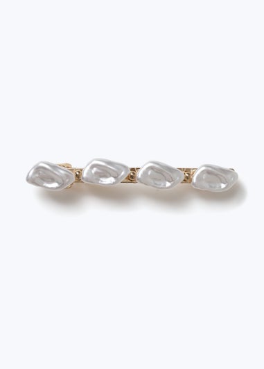 Muse Gold Pearl Barrette Clip