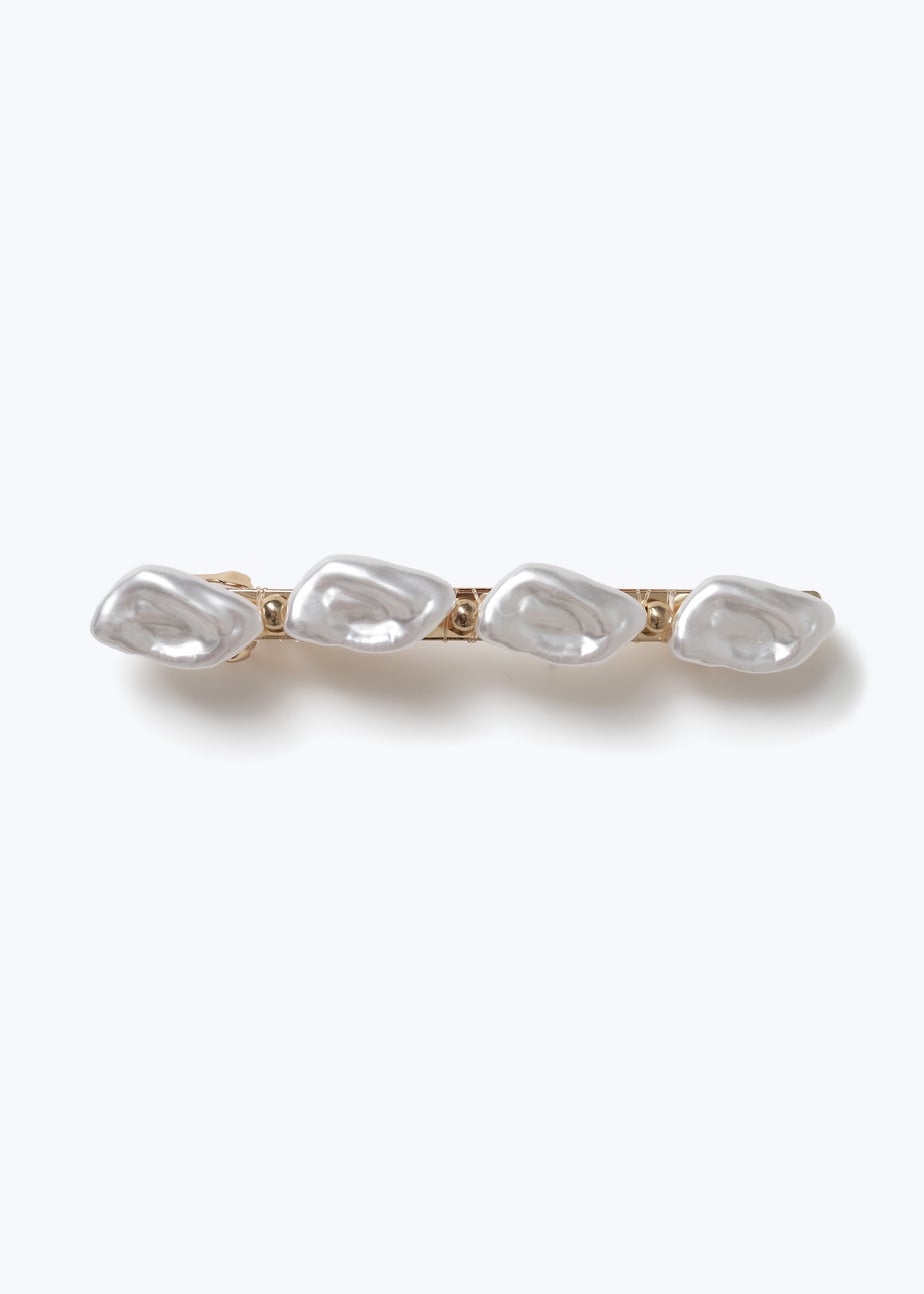 Muse Gold Pearl Barrette Clip