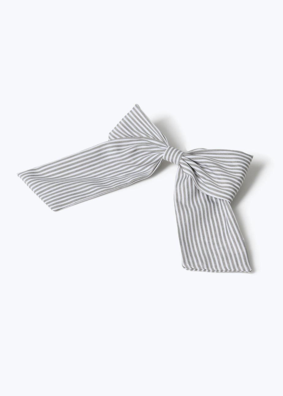 Muse Green Stripe Bow Hair Clip