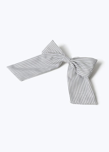 Muse Green Stripe Bow Hair Clip