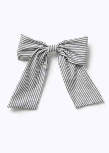 Muse Green Stripe Bow Hair Clip