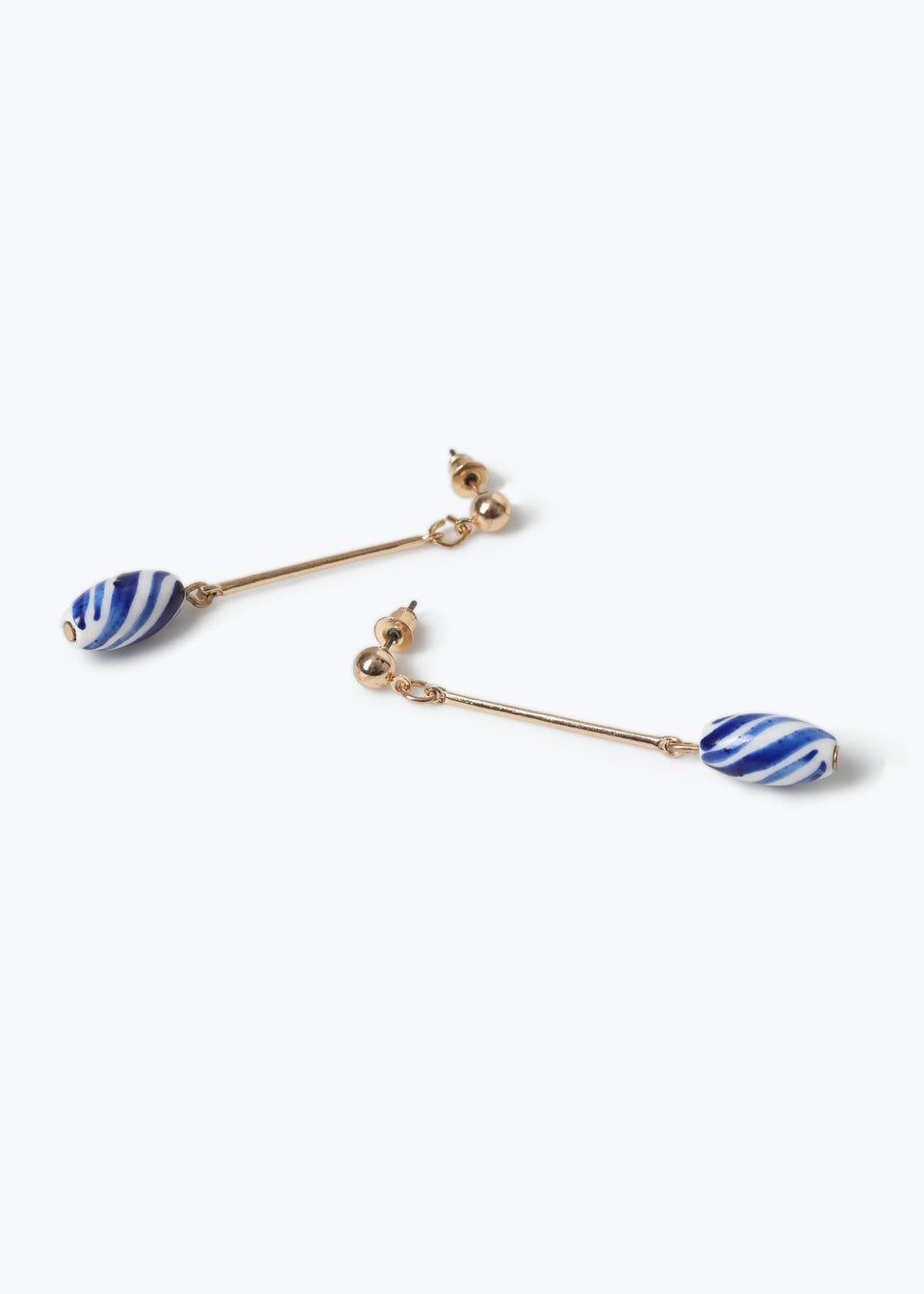 Muse Blue Stripe Drop Earrings