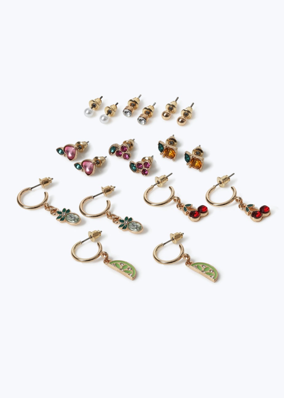 Muse 9 Pack Fruit Stud & Drop Earrings
