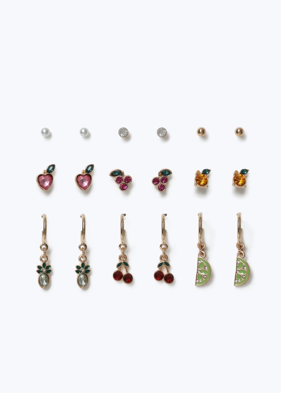 Muse 9 Pack Fruit Stud & Drop Earrings