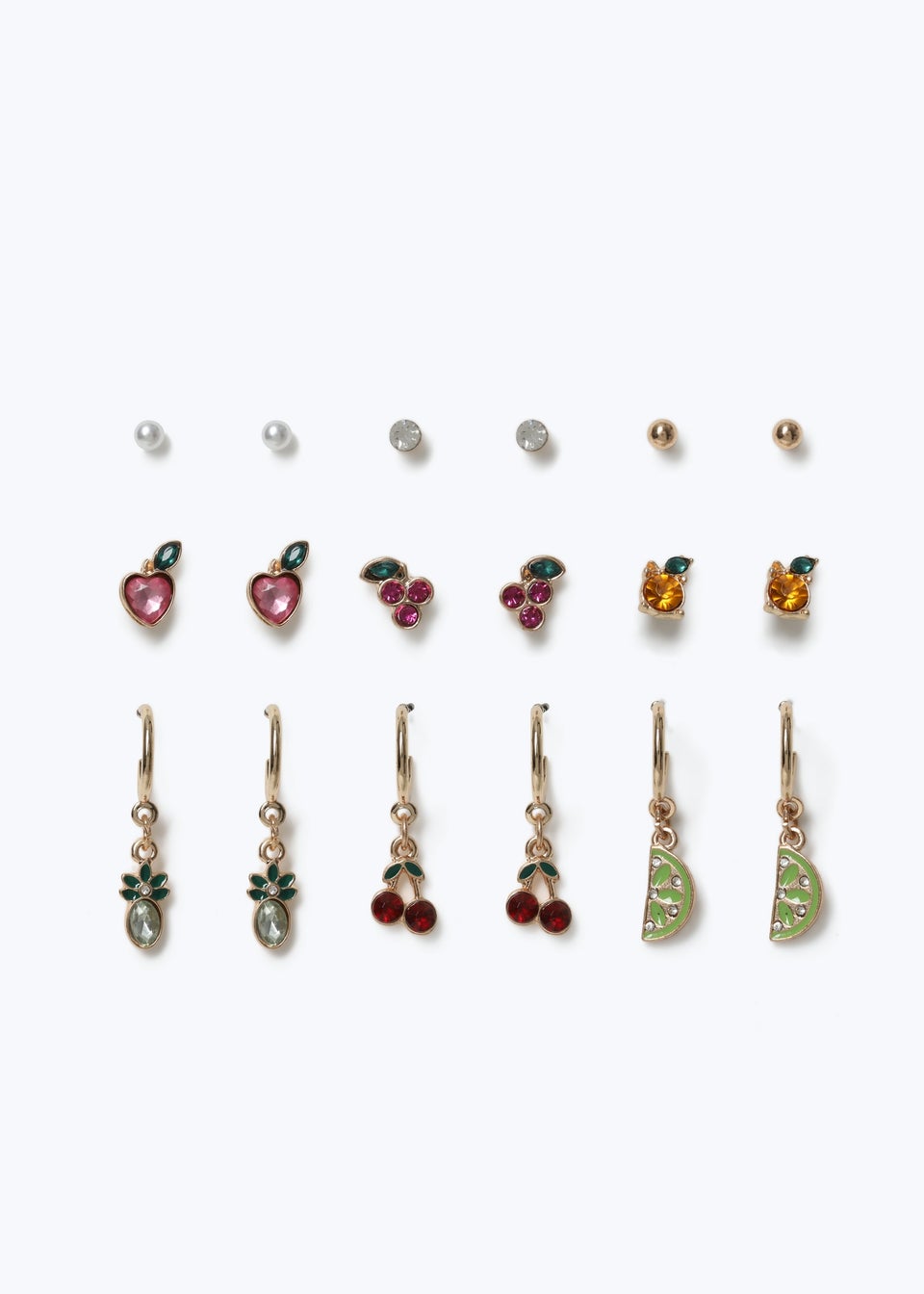 Muse 9 Pack Fruit Stud & Drop Earrings