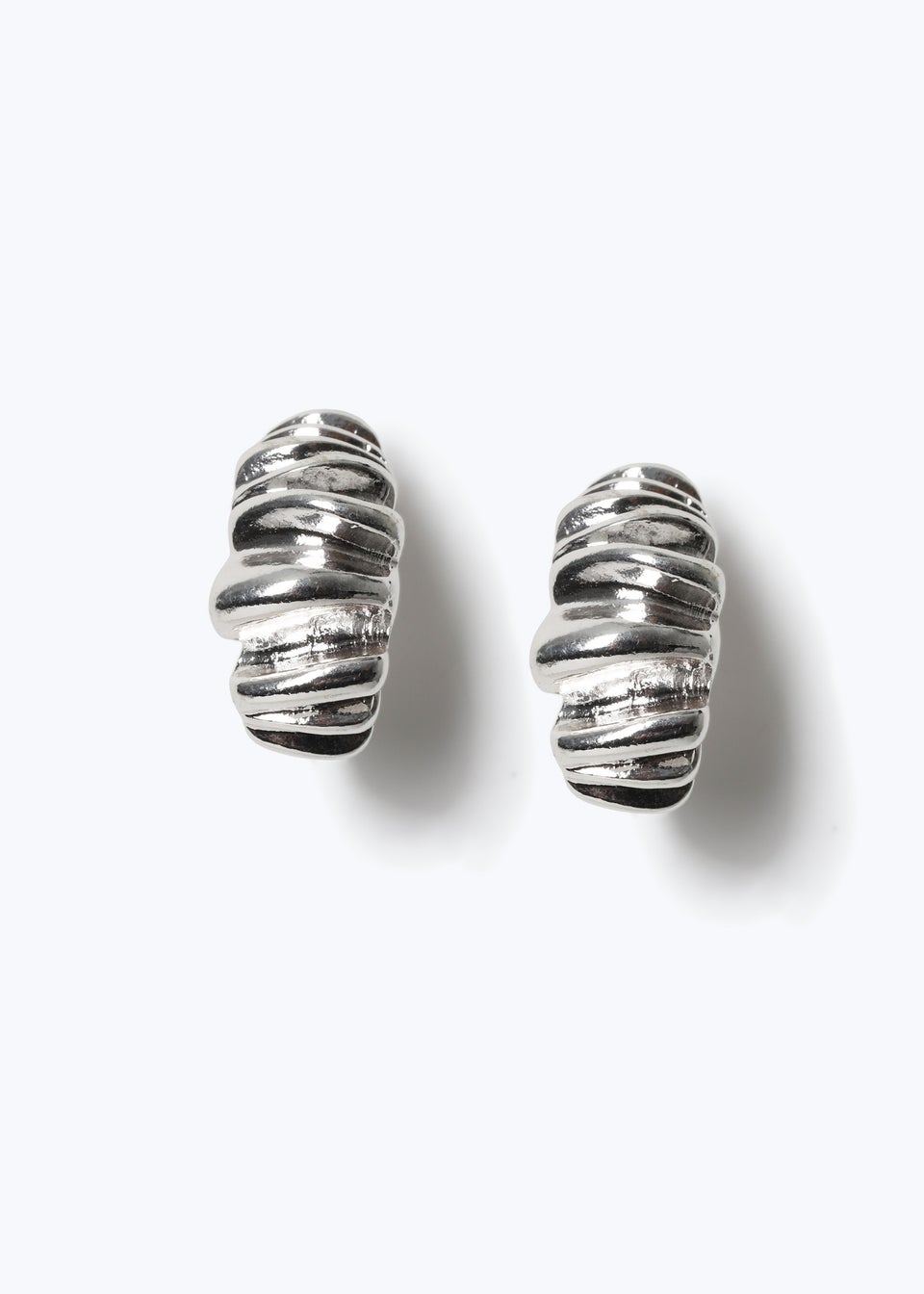 Muse Silver Crinkle Mini Hoop Earrings