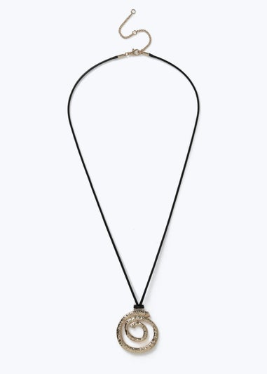 Muse Gold Cord Swirl Pendant Necklace