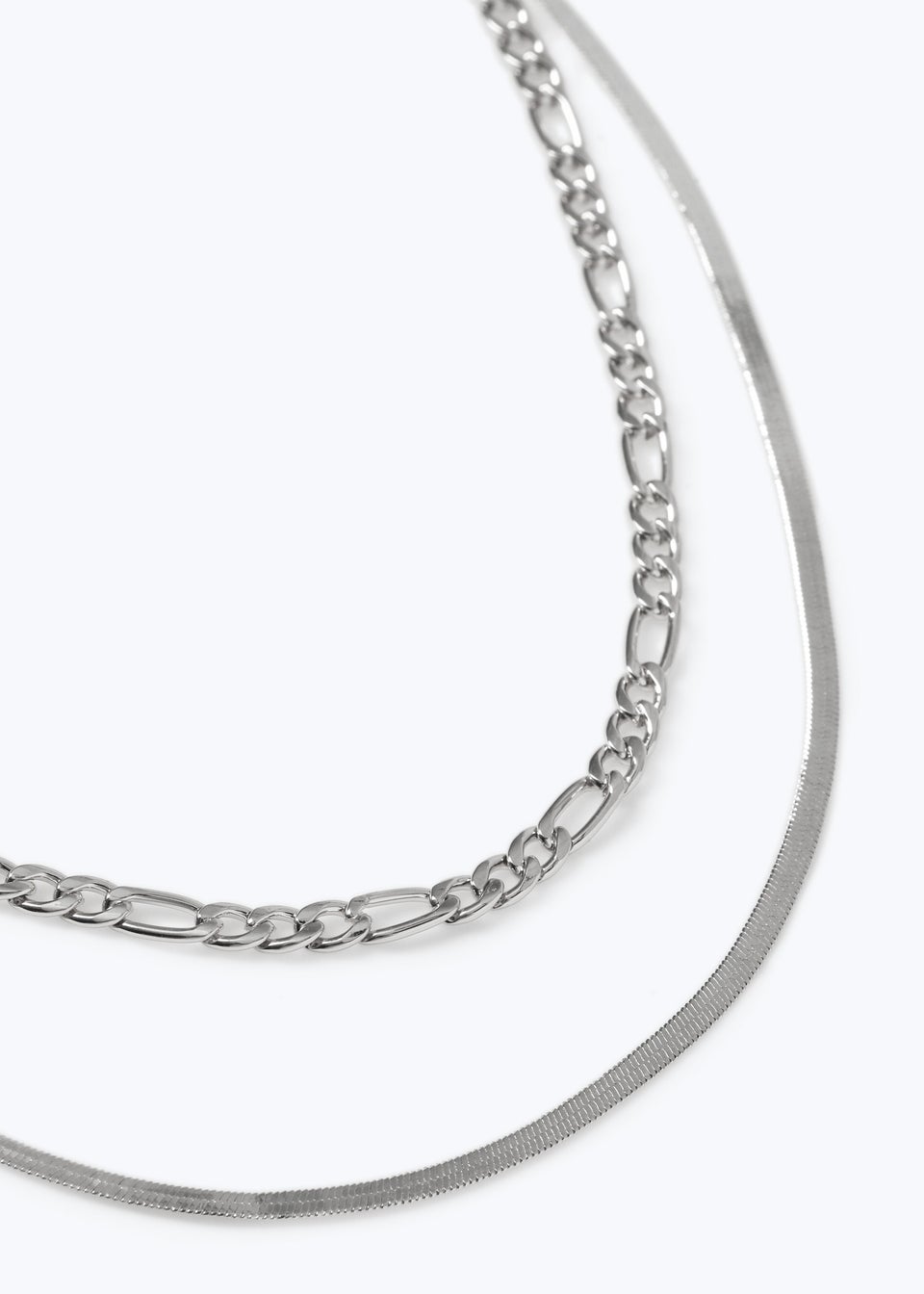 Muse Silver Curb And Snake Chain