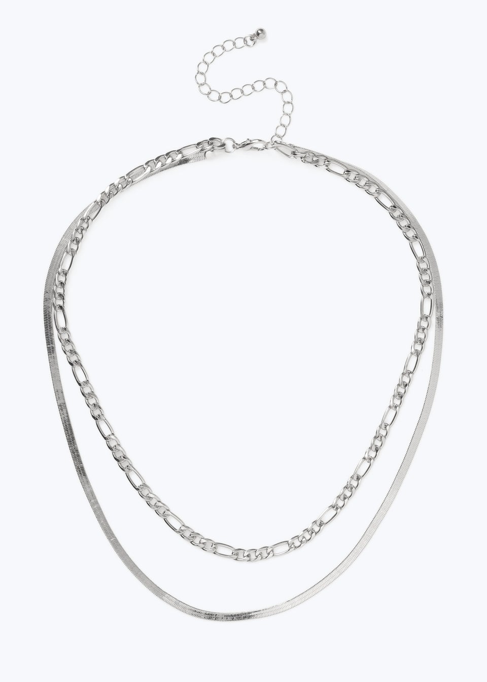 Muse Silver Curb And Snake Chain