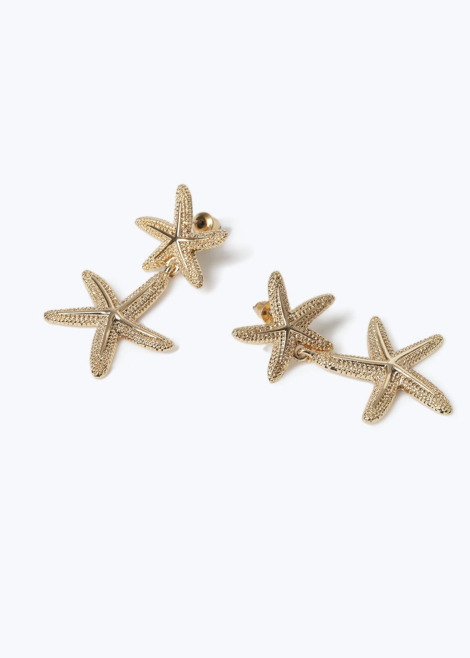 Muse Gold Double Starfish Earrings
