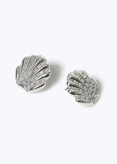 Muse Silver Mini Shell Stud Earrings