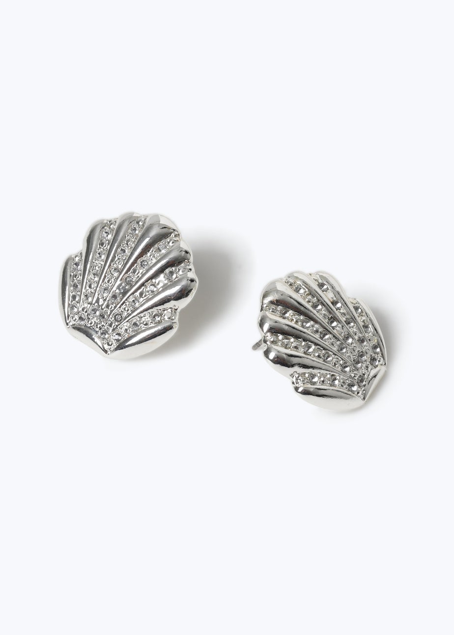Muse Silver Mini Shell Stud Earrings