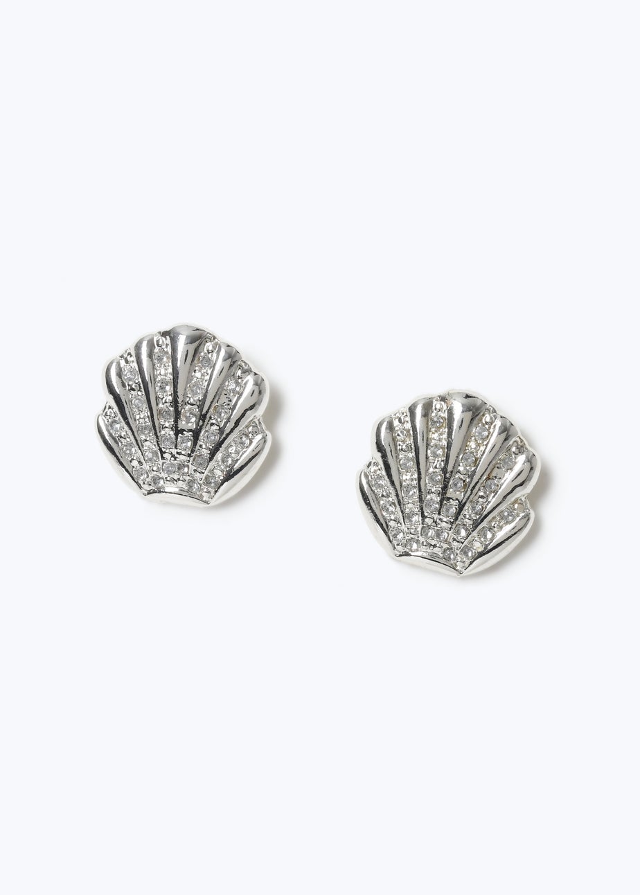 Muse Silver Mini Shell Stud Earrings