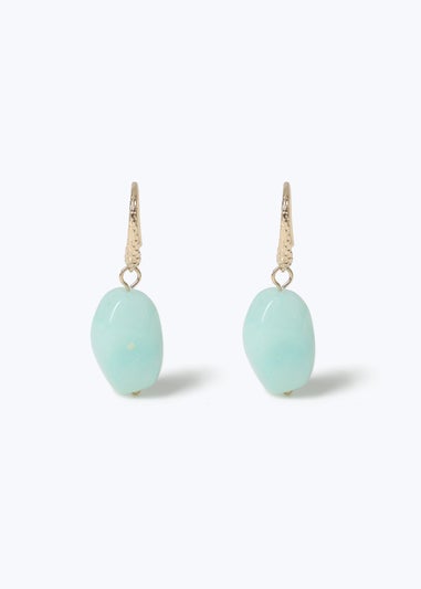 Muse Turquoise Stone Fish Hook Drop Earrings